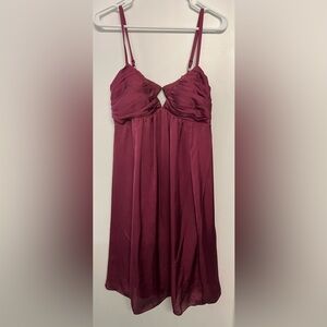 Max and Cleo Babydoll Dress Burgundy Wine 8